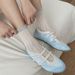 Boneless Socks Women's Korean Version Ins Color Matching Mid Tube Socks Spring And Summer Thin Hollow Tube Socks Pile Cotton Socks_voghion.com