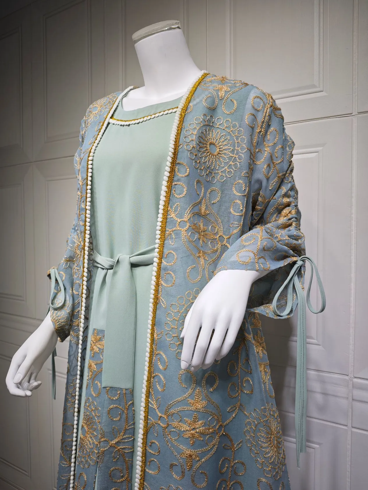 Women's Clothing Jalabiya Muslim Dress Middle East Women's Robe Two Piece Suit Saudi Arabia Dubai_voghion.com