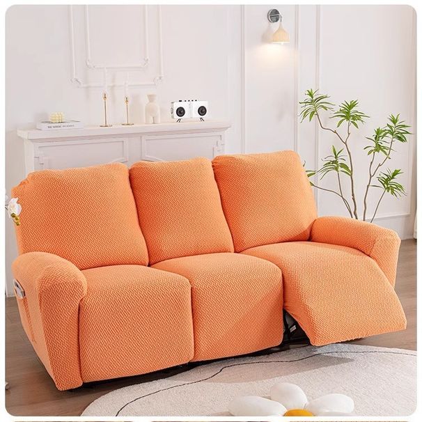 Copridivano in velluto jacquard – Copridivano elasticizzato a copertura totale per divani componibili e poltrone reclinabili (design geometrico moderno, vestibilità antiscivolo, 14 colori tenui)_voghion.com