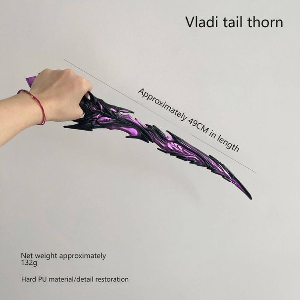 Arma de cola con garra gigante de Vlad: juguete de plástico duro de poliuretano seguro para niños, accesorio de cosplay sin afilar (49 cm y 78 cm, verde/morado)_voghion.com