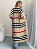 Soft Striped Knit Cardigan - Oversized Open Front Sweater With Color Block Design, Lightweight & Versatile For Women & Men_voghion.com