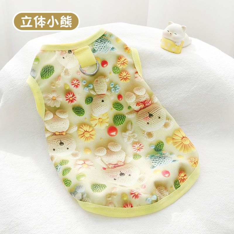 Spring And Summer Pet Puppy Vest Teddy Bichon Pomeranian Small Cute 3D Dog Clothes_voghion.com