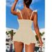 Women's One-Piece Bikini Swimsuit - Solid Color With Ruffled Back (High-Cut Leg Smoothing Fabric Adjustable Straps Beach & Pool)_voghion.com
