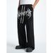 Men's High Street Retro Casual Pants - Summer Loose Fit Wide Leg Trousers With Drop Crotch & Multiple Pockets (Black, S-XXXL)_voghion.com