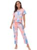 Home wear pajamas two-piece short-sleeved trousers suit source leopard print tie-dye_voghion.com