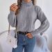 2025 Autumn Winter Casual High Neck Cable Knit Long Sleeve Pullover Sweater Women's Fashion_voghion.com