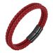Bracelet en cuir tressé en acier inoxydable pour homme et femme – Bracelet minimaliste double couche pour un style décontracté et simple_voghion.com