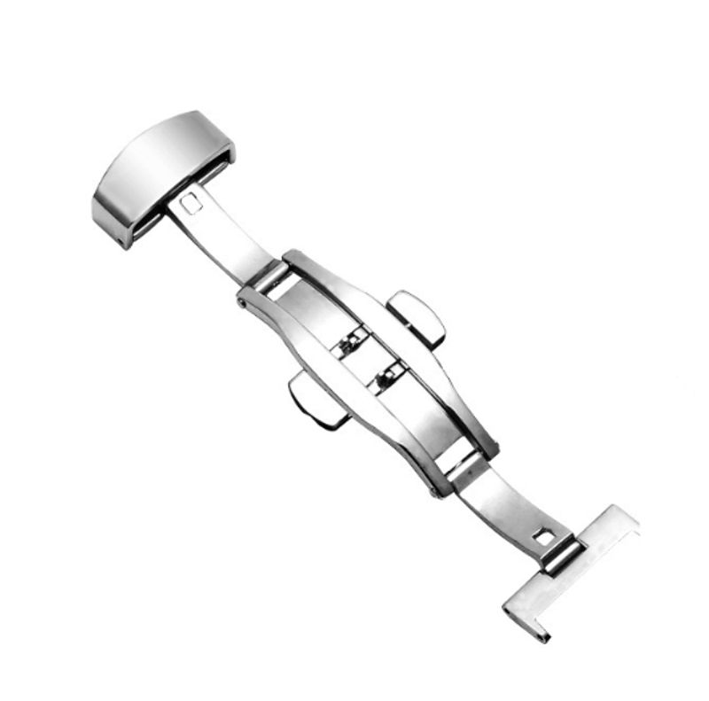 Watch accessories vacuum plating double press butterfly buckle stainless steel watch buckle watch buckle belt buckle double opening folding buckle_voghion.com
