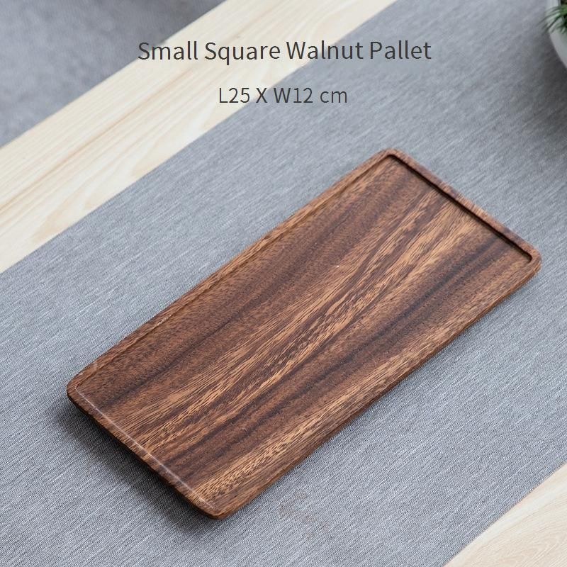 Ensemble de plateaux de service à thé en bois de noyer – Élégant ensemble de style chinois multi-tailles et formes pour la cérémonie du thé, les desserts et les collations_voghion.com