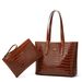 Women's Tote Bag Large Capacity Trendy Texture Crocodile Print Vintage Style Premium Large Capacity Upper Shoulder Tote Bag_voghion.com