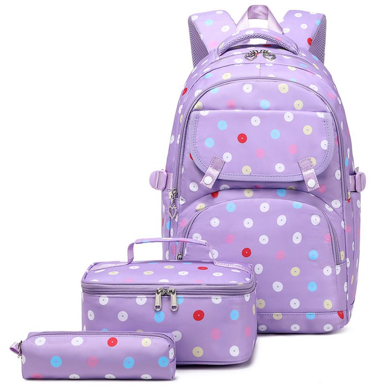 Laste seljakotid Polka Dot kolmeosaline laste koolikott, suur mahutavus õpilastele kõrge väärtusega trükitud seljakott Multifunktsionaalne seljakott naistele uus_voghion.com