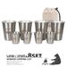 Set di tazze da campeggio - 6 pezzi in acciaio inox per birra e liquori. Resistenti e antiruggine. Portatili per picnic all'aperto, escursioni e uso in bar a casa._voghion.com