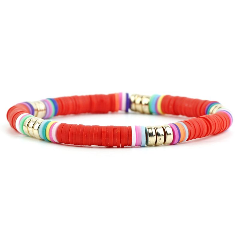 Nuovo braccialetto in ceramica morbida multicolore Bohemian Rainbow Accessories_voghion.com