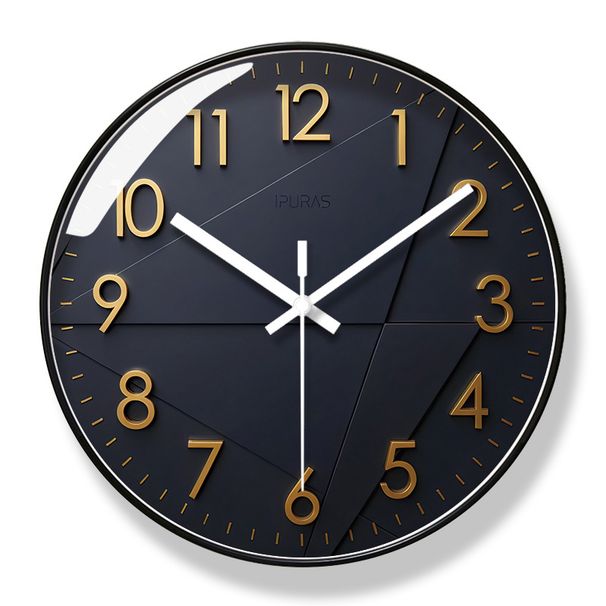 Yipula 7170 Einfache, moderne, elegante Wanduhr zur stillen Wandmontage für das Wohnzimmer zu Hause, Quarzuhr_voghion.com