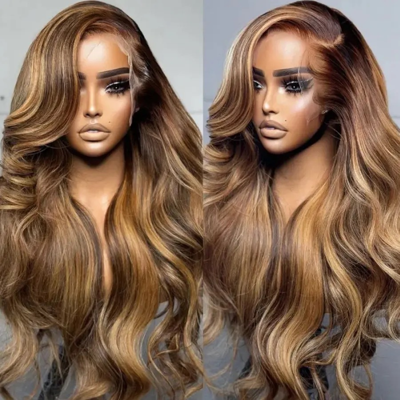 Best-selling Front Lace Wig Set At International Statio Women's Gradient Color Wig Set Long Curly Hair Big Wave Hair Replacement_voghion.com