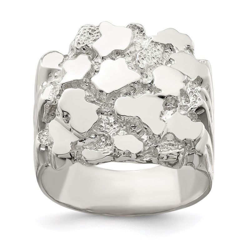 Sterling Silver Men's Nugget Ring_voghion.com