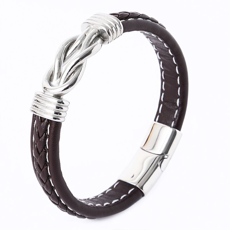 Bracciale punk magnetico in lega di pelle da uomo alla moda_voghion.com