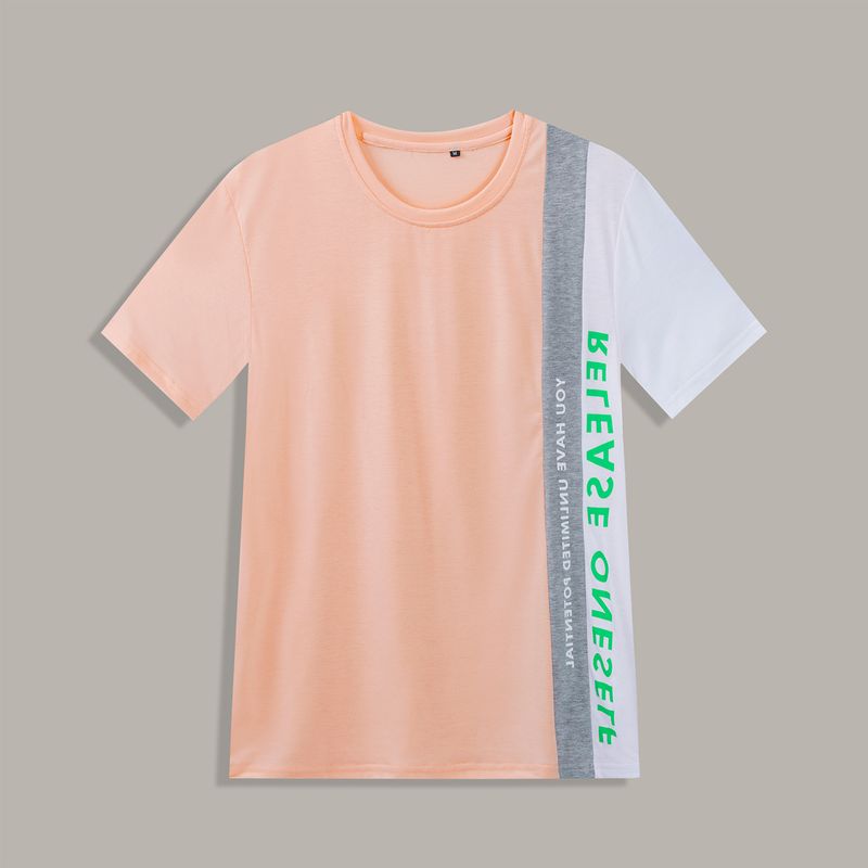 Top da uomo a mezza manica ampia con scollo tondo in cotone nuovo 418_voghion.com