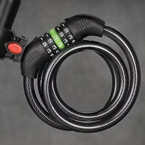 Candado para bicicleta con código de 4 dígitos, 120 cm, antirrobo, cable de acero, accesorios para bicicleta, 4 colores_voghion.com