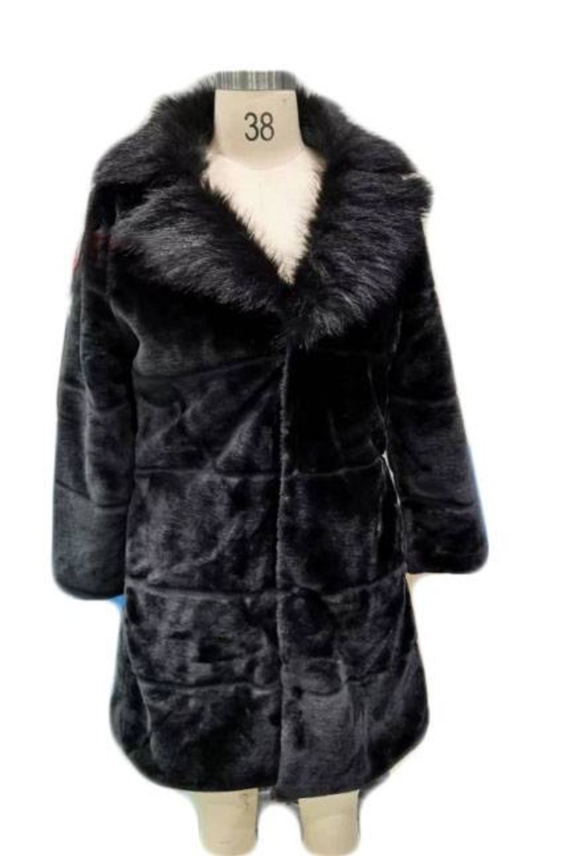 Sheepshear autumn and winter new spliced ​​fur all-in-one mid-length imitation fox fur collar coat and fur jacket_voghion.com