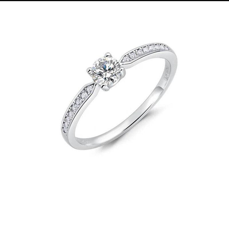Silberner 30-Punkt-Moissanit-Ring, einfacher und modischer Diamantring für Frauen_voghion.com