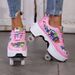 Verwandelbare 4-Rad-Rollschuhe – Einziehbare Rollen mit Sicherheitsverriegelung, stylische Freizeitschuhe_voghion.com