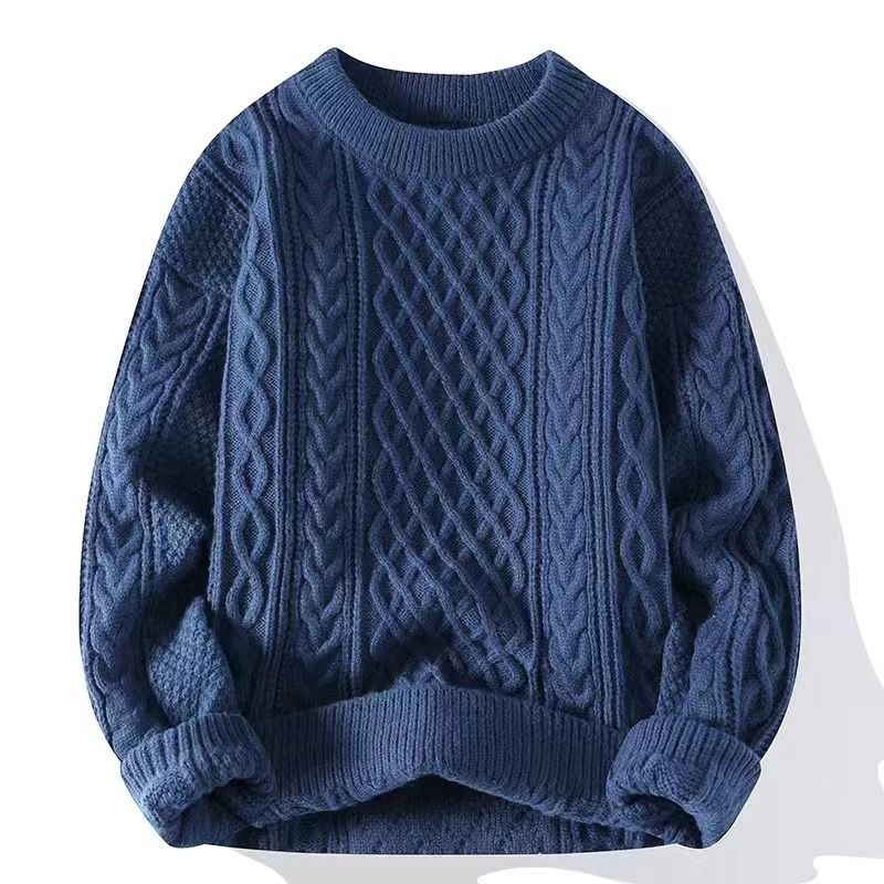 Pull en maille oversize, taille européenne, best-seller, pour homme et femme, automne/hiver, col rond et col roulé, doublure polaire, coloris uni, idéal à superposer._voghion.com