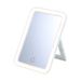 Foldable Desktop Makeup Mirror With LED Lights - Adjustable Vanity Mirror For Home, Office & Travel (White/Pink, Square Design)_voghion.com