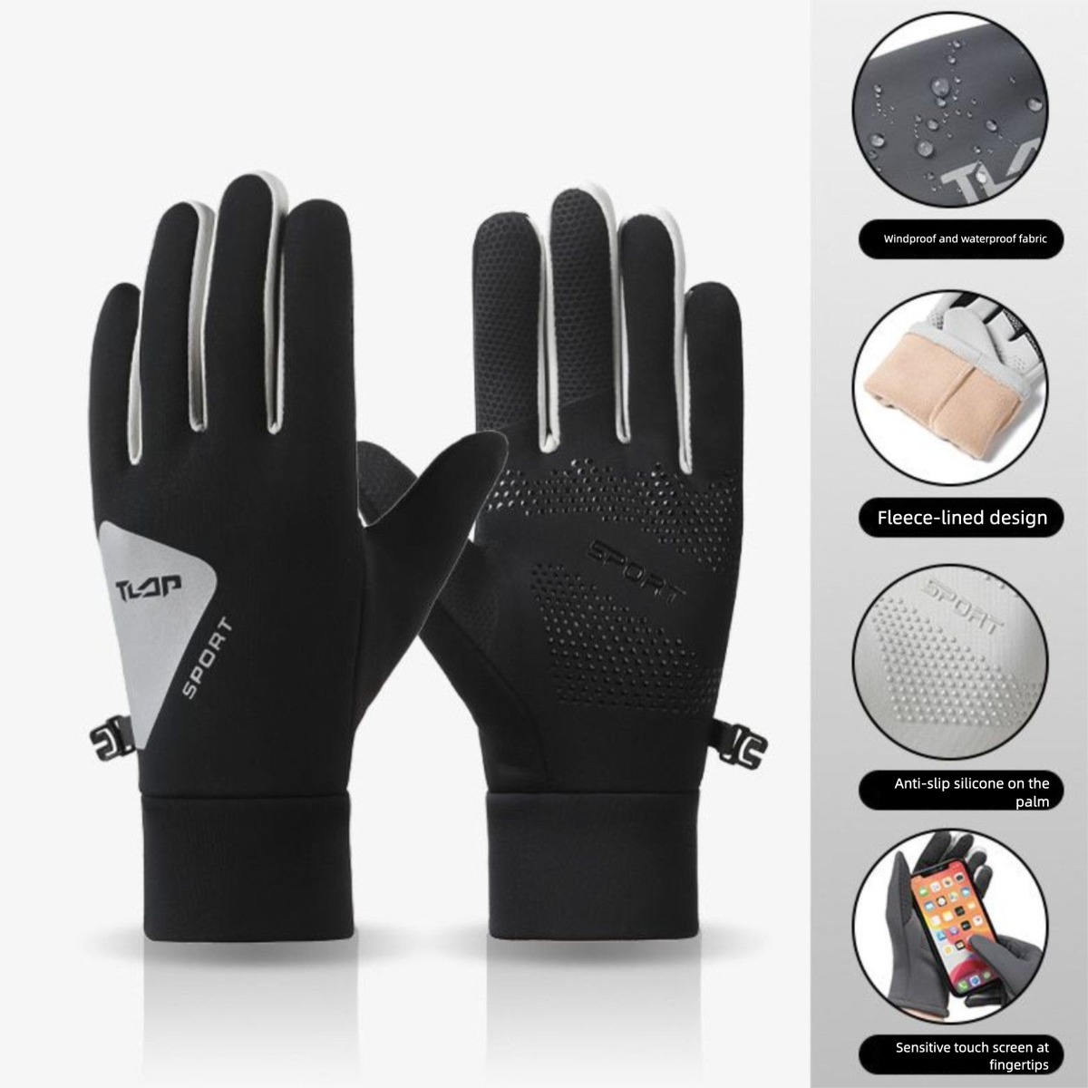 Guanti da ciclismo invernali da donna a cinque dita, touchscreen, foderati in pile, spessi, caldi, resistenti al freddo, adatti alla neve, resistenti all'acqua,_voghion.com