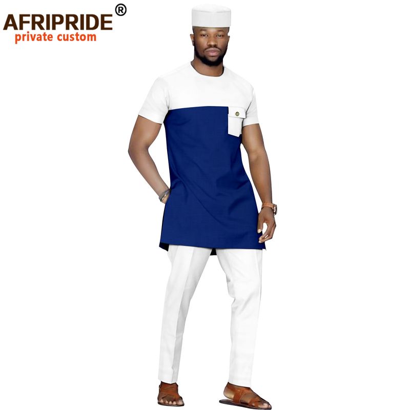 Îmbrăcăminte bărbați set casual bărbați din bumbac batik cu imprimare națională africană_voghion.com