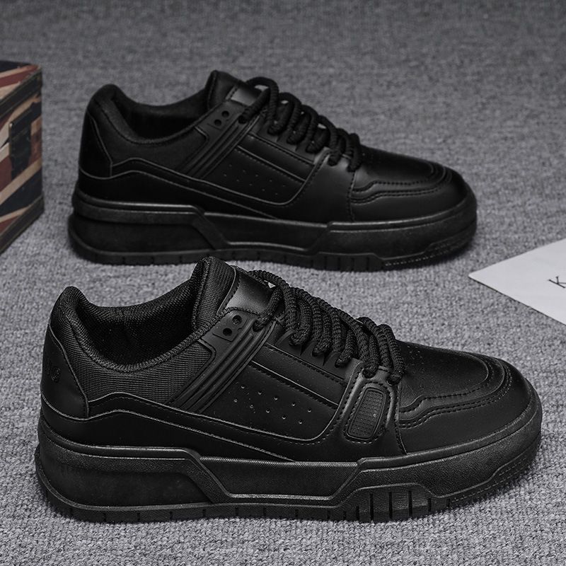 Meeste kingad kevad- ja sügisene nišidisain mitmekülgne vabaaja puhas mustad tossud noorte sport paks alt kõrgendavad leivakingad_voghion.com