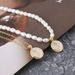 French Elegant Natural Freshwater Pearl Necklace Women's European And American Light Luxury Pearlescent White Enamel Retro Pendant Collarbone Chain_voghion.com