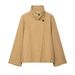Women’s Oversized Trench Coat – Minimalist Short Jacket (Khaki, S-L, Polyester, Euro Streetwear)_voghion.com