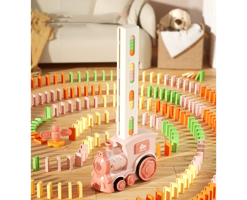 Domino Tokens Mexicain Kids Toys Electric Little Train Domino Building Block Toy Kids STEM Building Montessori Toys_voghion.com