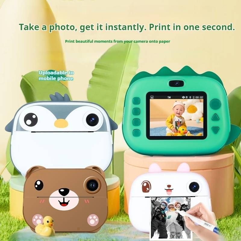 M05 Kids Digital Instant Print Camera – 40MP HD Photo & Video, Built-in Printer, 2.4" LCD Screen, Rechargeable Battery, Fun Gift For School_voghion.com