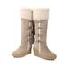 Botas de piel de oveja con cordones, de caña alta, rectas, cálidas, para nieve, tallas grandes para mujer_voghion.com