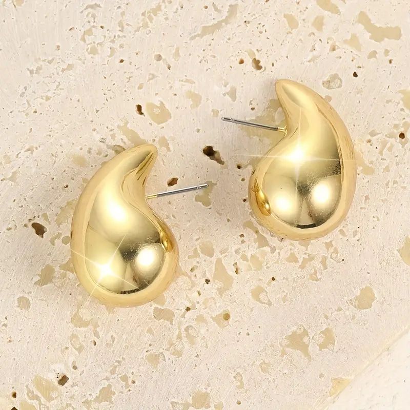Water CCB Ear Pendants Niche High-End Tear Drop Stud Earrings_voghion.com