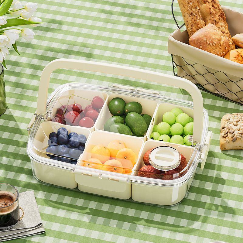 Zapomenutá čerstvá uzavřená bento krabička, průhledný oběd s víkem, úložný box na jídlo a ovoce_voghion.com