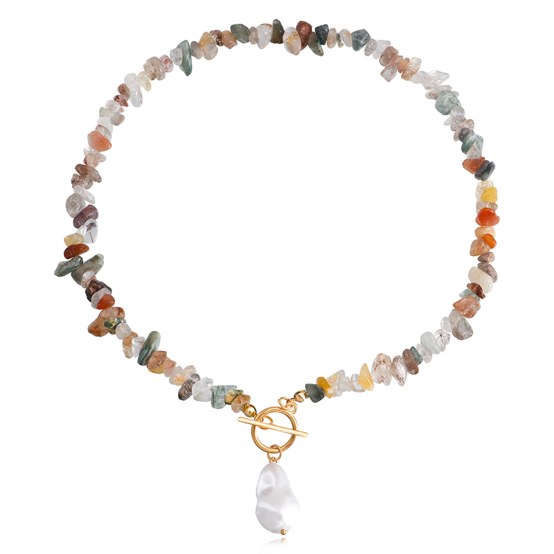 Pärlhänge Boho Färgglatt Turkos Pärlhalsband Grovt Statement Halsband Smycken För Kvinnor Mors Dag Present_voghion.com