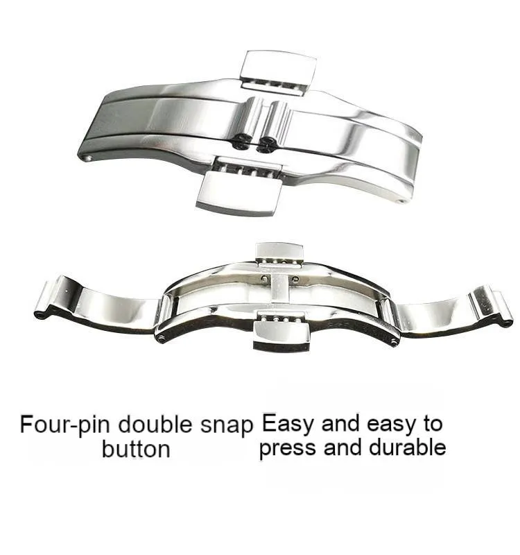 T41 pulksteņa sprādze Nerūsējošā tērauda dubultspiedes loks T035 pulksteņa sprādze Četru torija dubultspiedes siksnas savienojuma sprādze_voghion.com