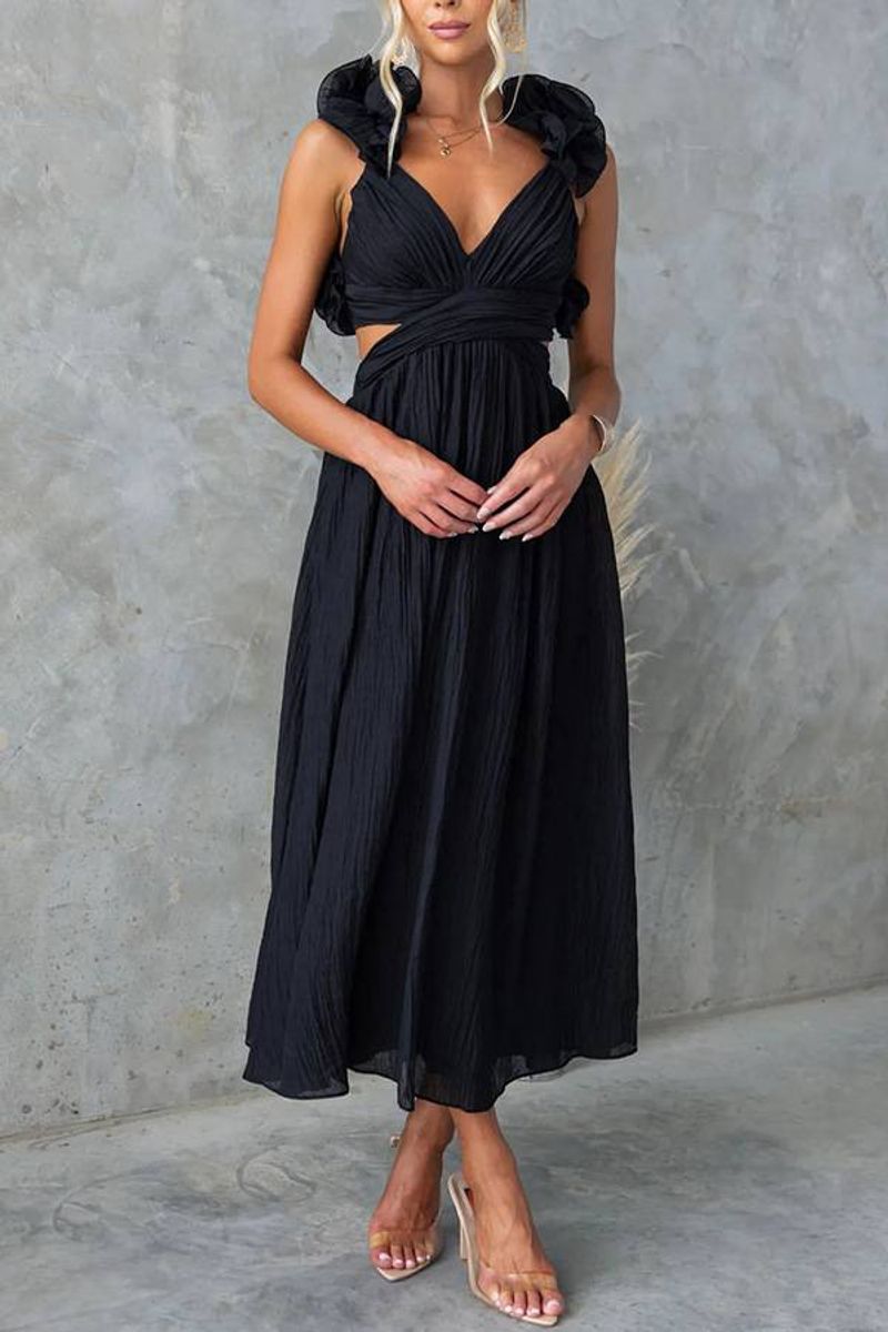 Women's new summer sexy sleeveless color strap pleated skirt for women_voghion.com