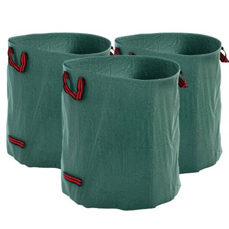 Outsunny Garden Waste Bags, 272L X 3 Heavy Duty Garden Bags, Foldable And Reusable Garden Sacks With Handles For Collecting Garden Waste, Green_voghion.com
