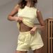 2025 Spring And Summer Pajamas Set, Solid Color Comfortable Vest, Shorts, Casual Loungewear Two-piece Set-L_voghion.com