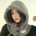 Korean Balaclava For Women Winter Warm Scarf Integrated Couple Style Ear Protection Knitted Hat_voghion.com