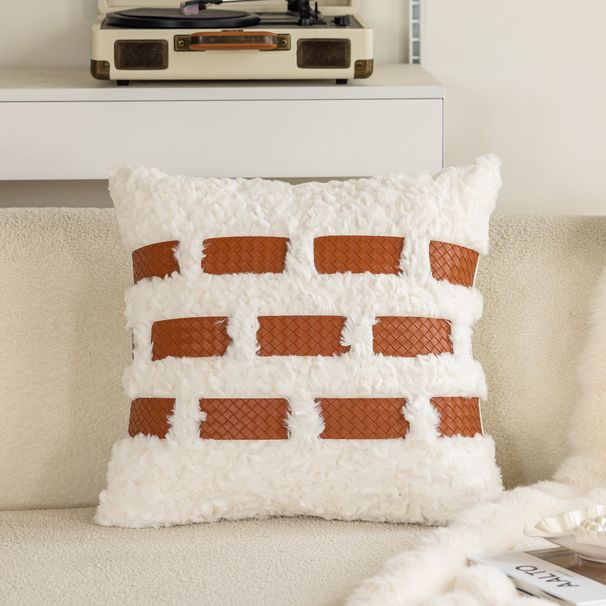 2025 Rabbit Fur Plush Craft Three-Seat Sofa Cover Nordic Winter Office Living Room Pillow Bay Window Bedside Cushion_voghion.com