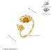 Anello di lusso con girasole, luce, zircone, ape, personalità creativa, celebrità di Internet, in argento puro_voghion.com
