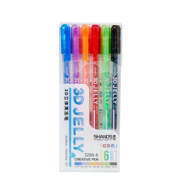 3D-Jelly-Pen-Set für kreatives Journaling und DIY-Kunst – leuchtende Farben, flüssiges Schreiben, ideal für Studenten und Bastelliebhaber (6er-/12er-Pack, ungiftig)_voghion.com