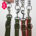 Military Green Three-Ring Custom Training Dog Collar Walking Leash_voghion.com