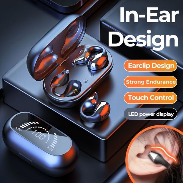 Wireless Ear Clip Bone Conduction Headphones; Mini Bone Conduction Headphones; BT Wireless Headset; Open Ear Headphones BT For Cycling Driving Runni_voghion.com
