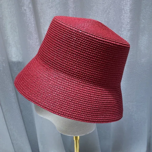 Heißer Verkauf Frauen Stroh Sonne Faltbare Packable Breite Krempe Sommer Flache Strand Damen Häkeln Eimer Hut_voghion.com